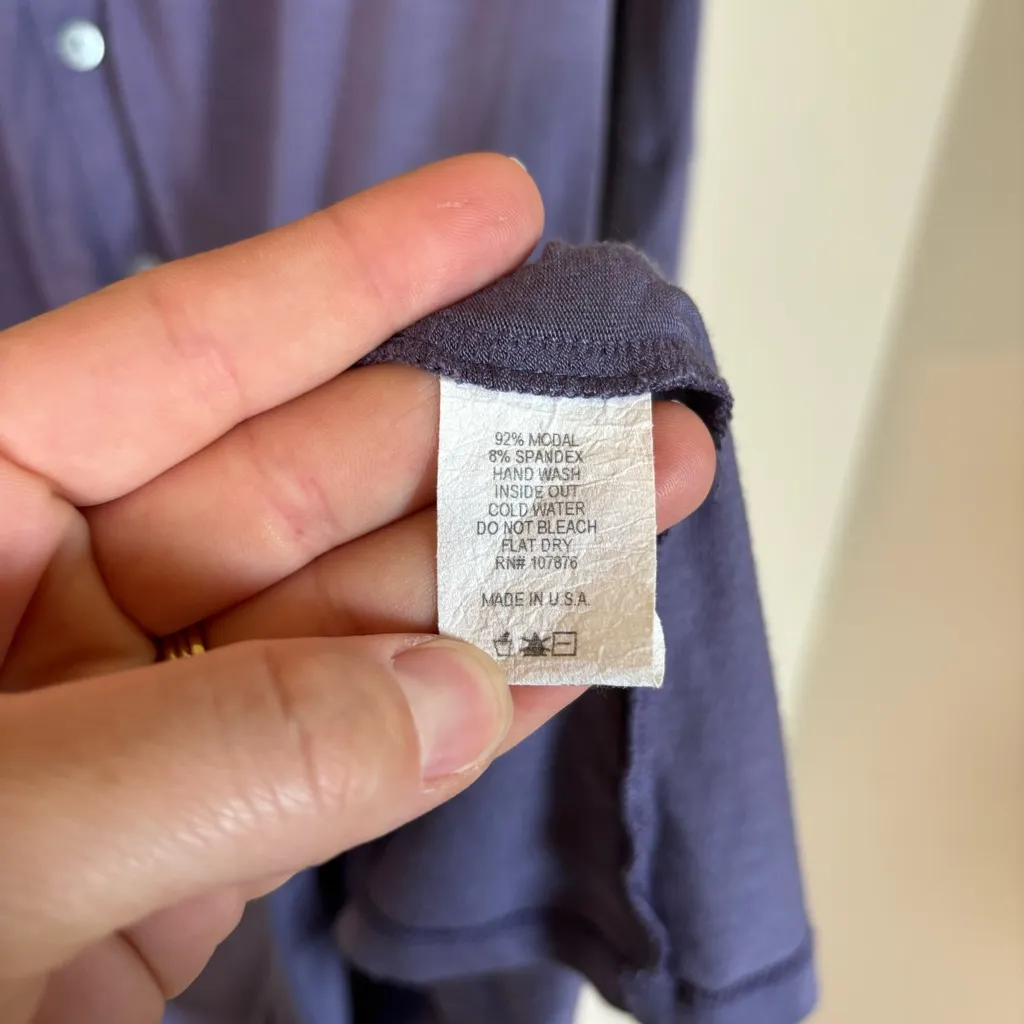 Comfy USA Women's long sleeve pajama collared dress button down lavendar Small Purple - Image 4