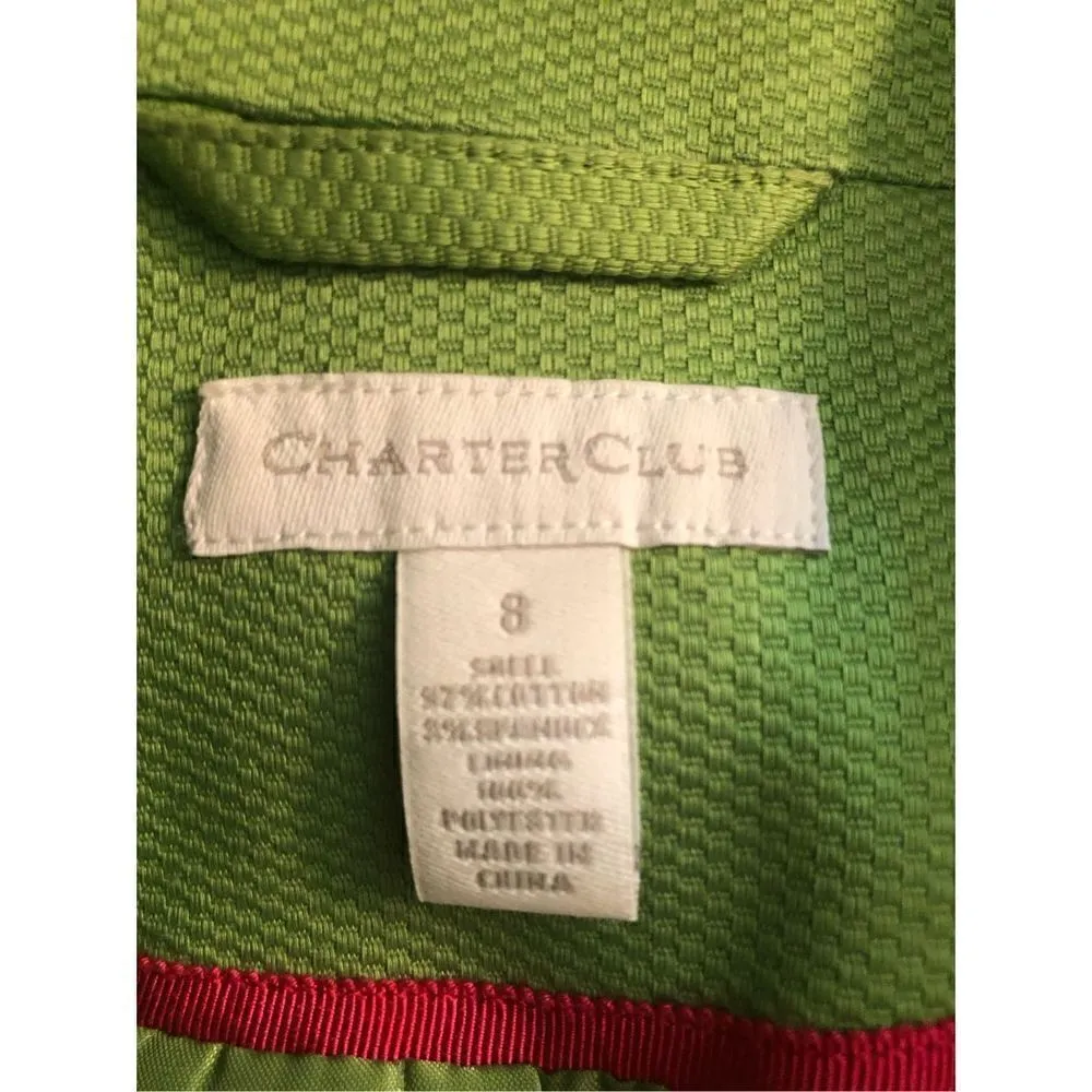 Charter Club lime green textured career blazer size 8 - Image 10