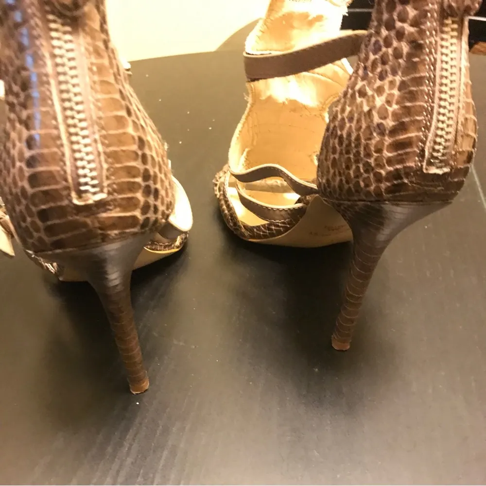 Nine West Snake Embossed Gladiator-style Sandals - Women 8 - Image 5