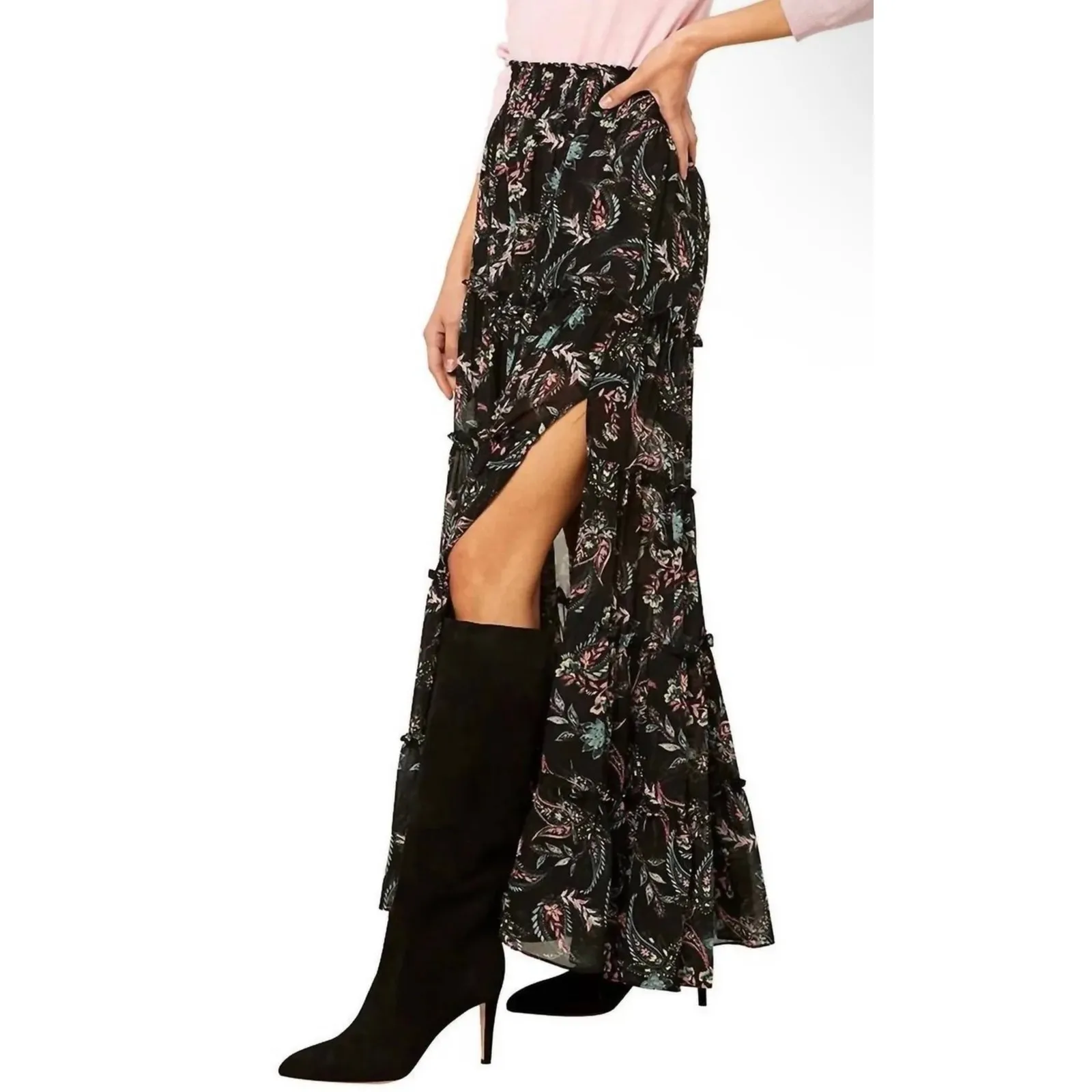 Misa Los Angeles Black Maxi Skirt - Image 3