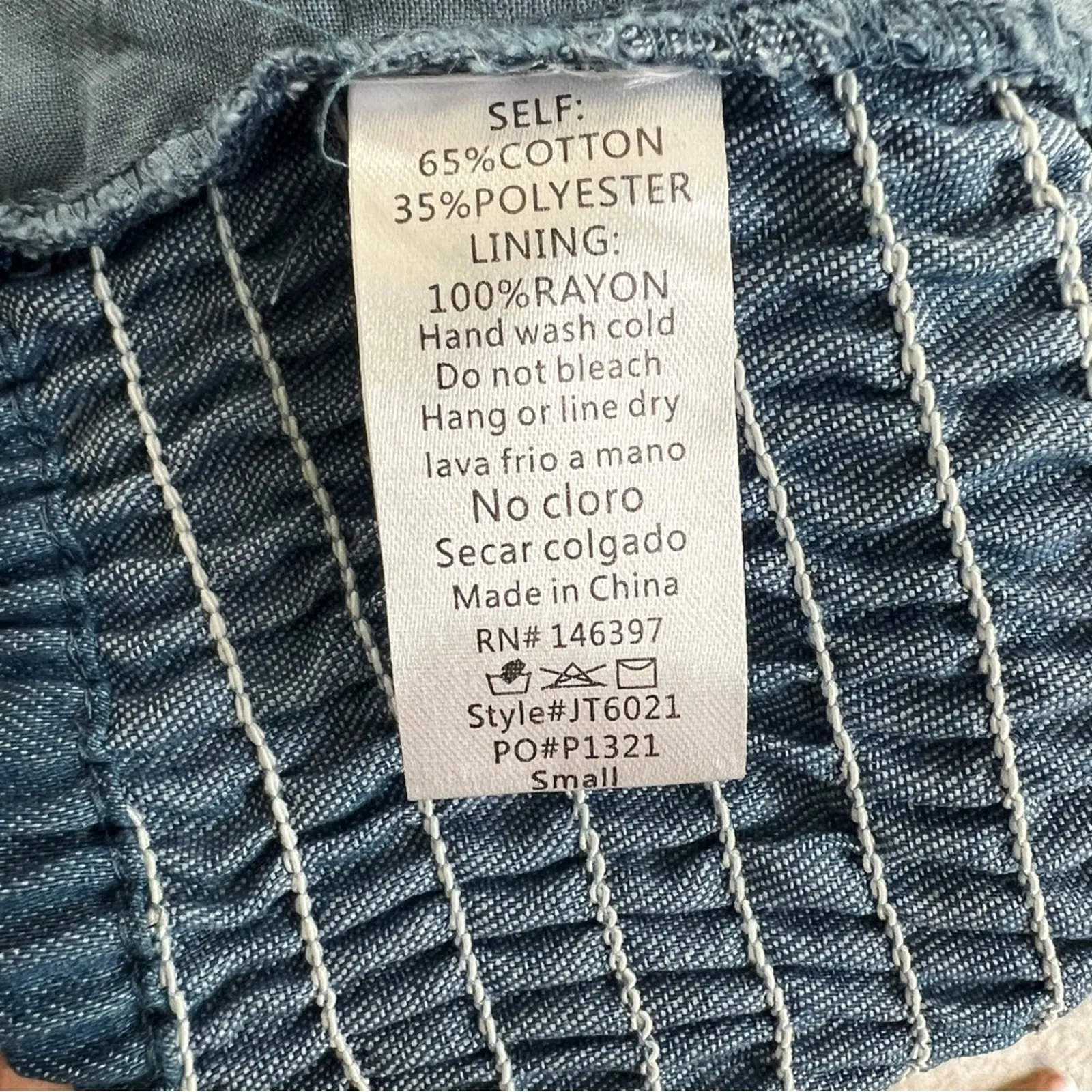 Endless Blu Crop Top Womens S Blue Ruffle Flutter Sleeve Prairie Cottagecore - Image 7