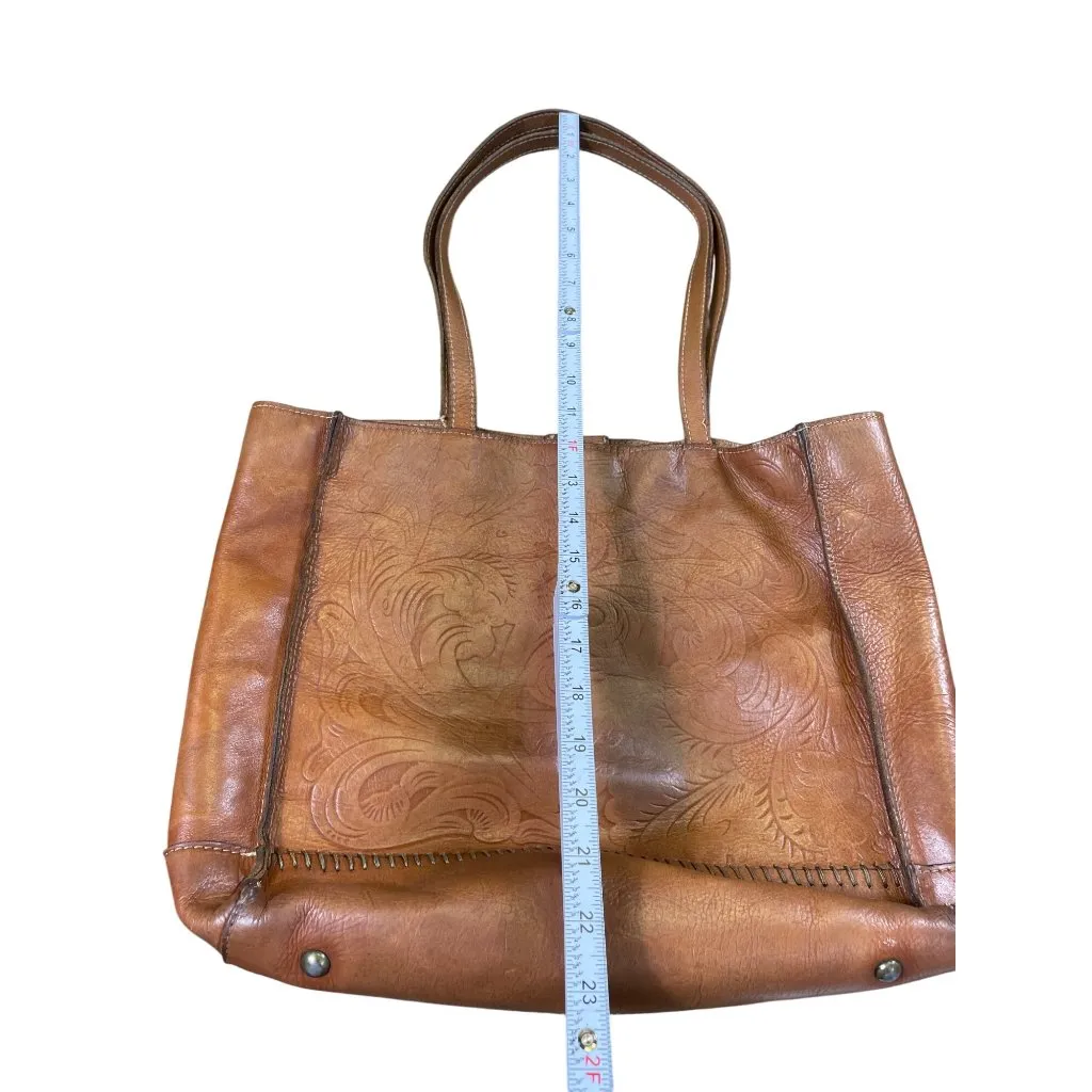 Patricia Nash Womens Brown Leather Tote Handbag Large SKU 8744 - Image 6