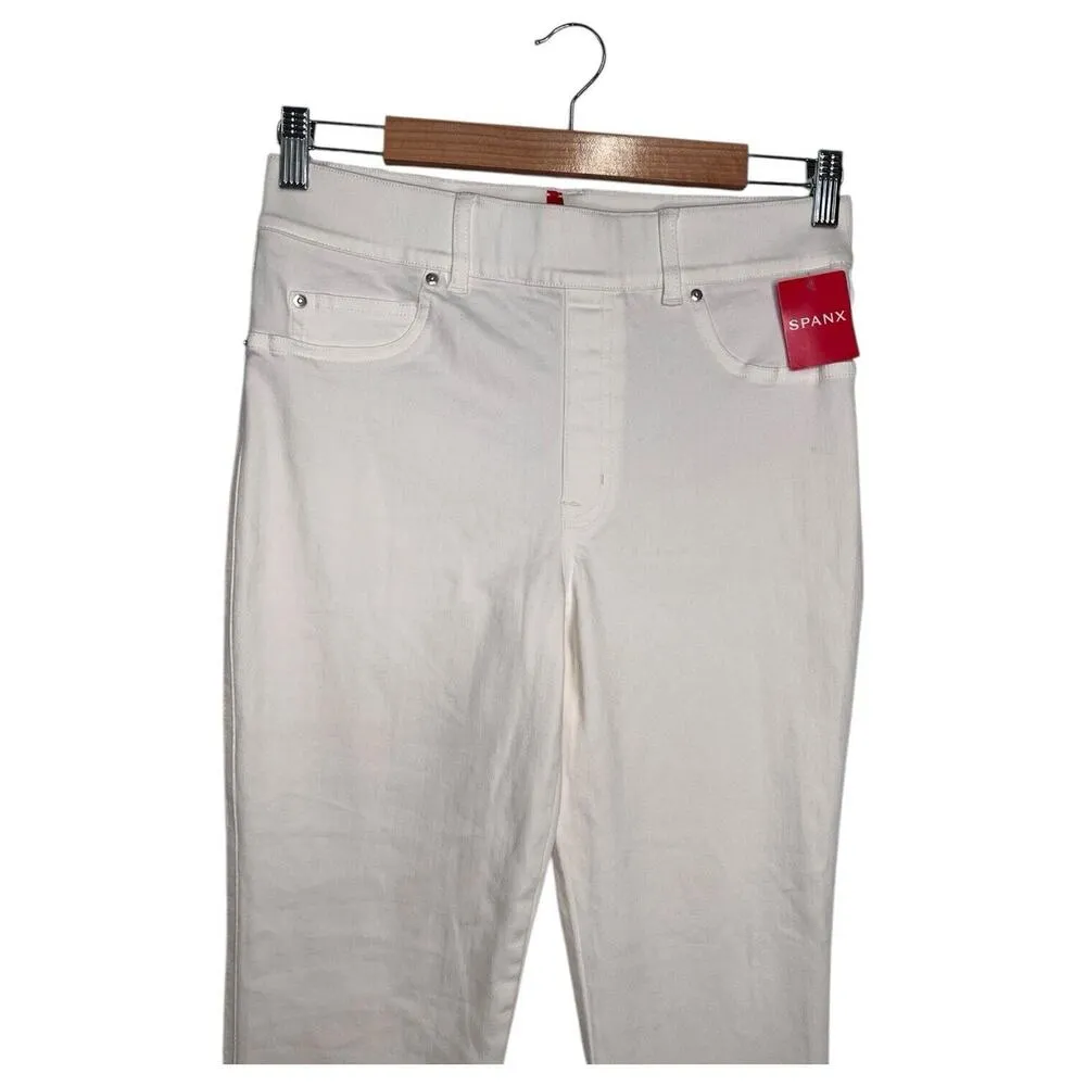 New Spanx Jeggings Womens Medium White Ankle Skinny Stretch Cropped Jeans Pants - Image 4