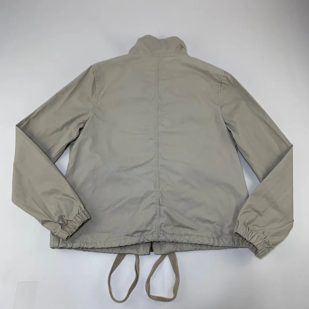 Old Navy Tan Canvas Zip Front Bomber Jacket M - Image 6