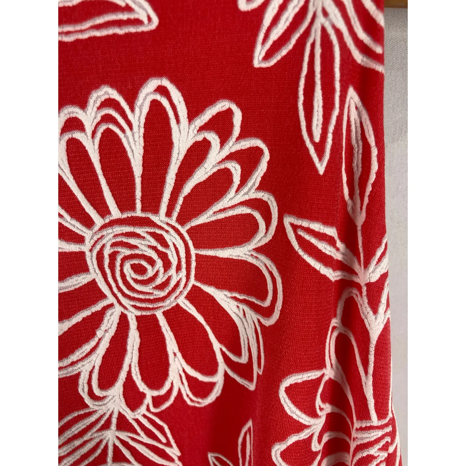 Nina Leonard Sleeveless High Neck Floral Print Textured Dress Size XL - Image 6