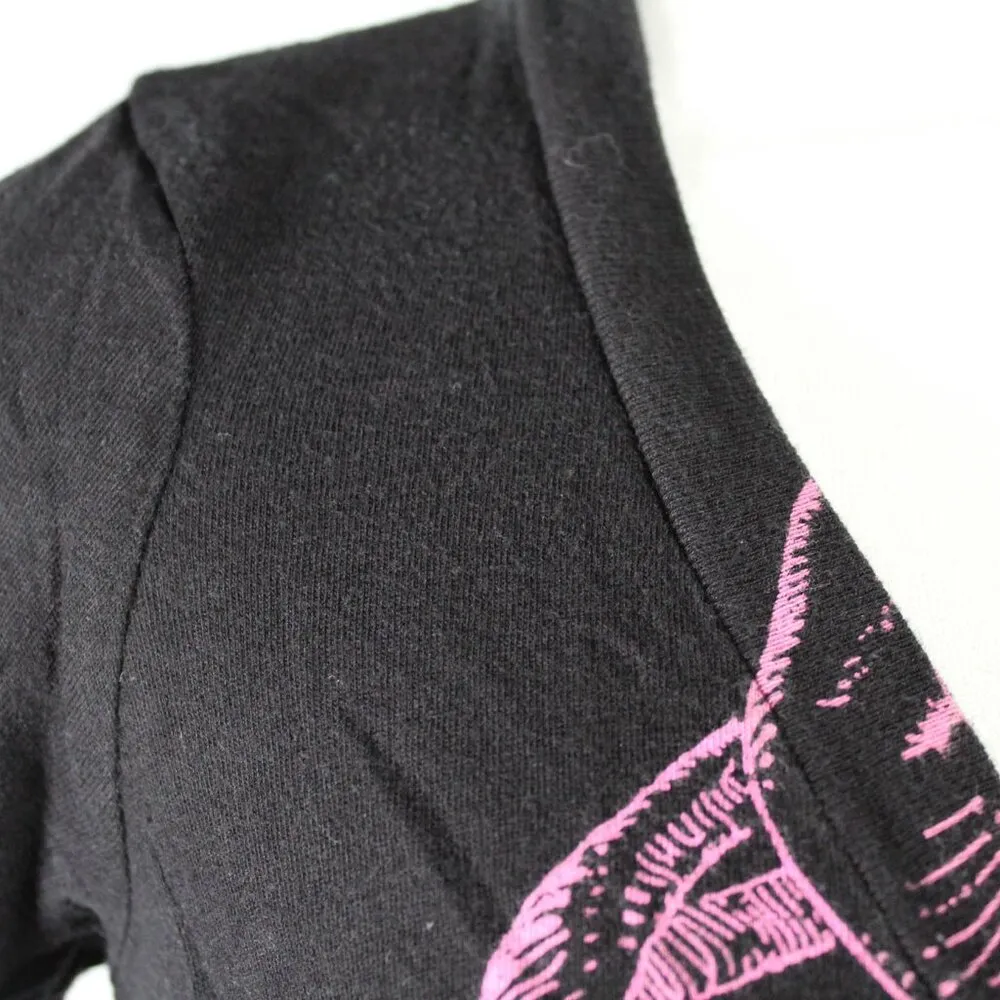 Vintage Y2K 2000s Pastel Goth Pride Ribcage V Neck Tee Black Size undefined - Image 4