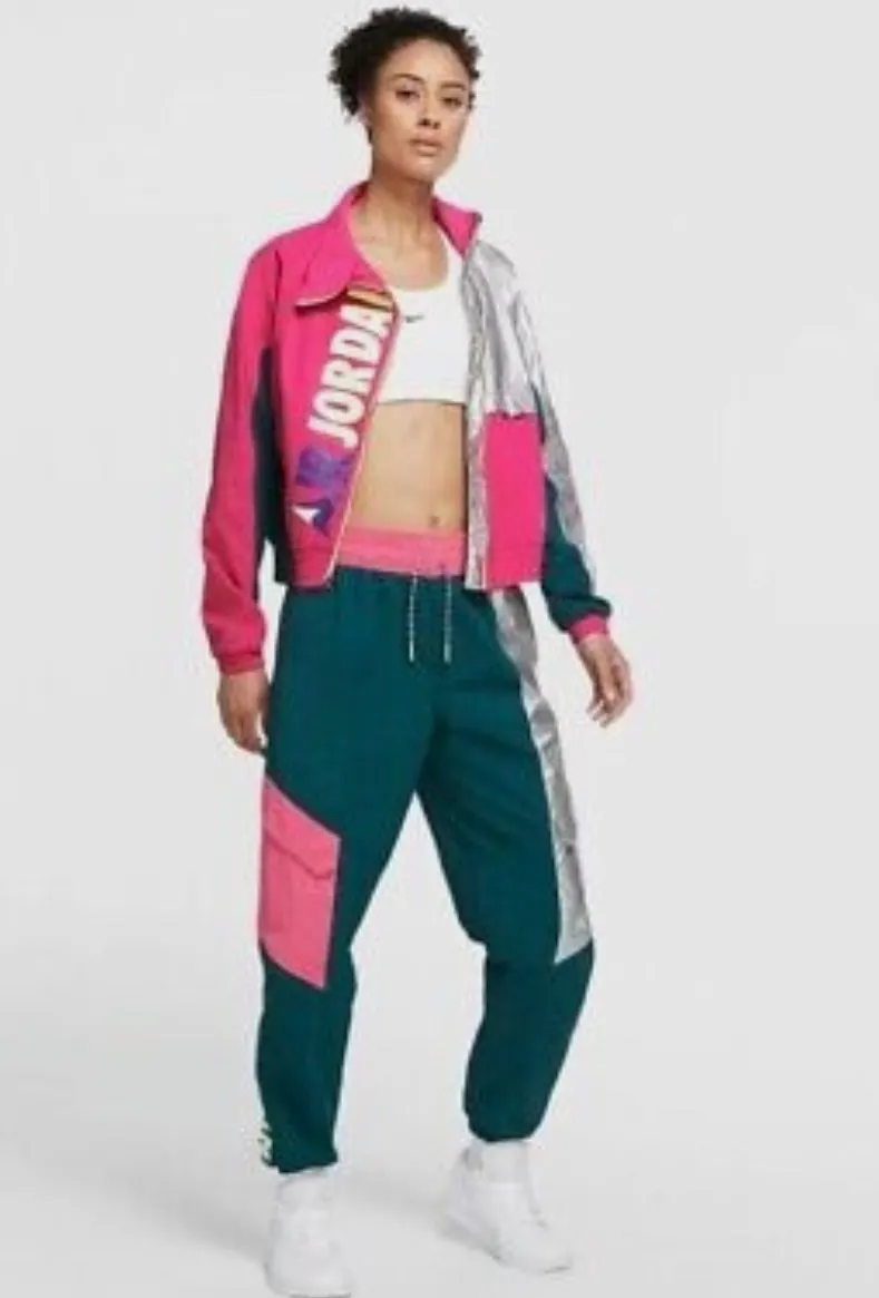 Med  Women’s Jordan Winter Utility Jacket Pink Teal Silver Bomber CW6497-674 - Image 5