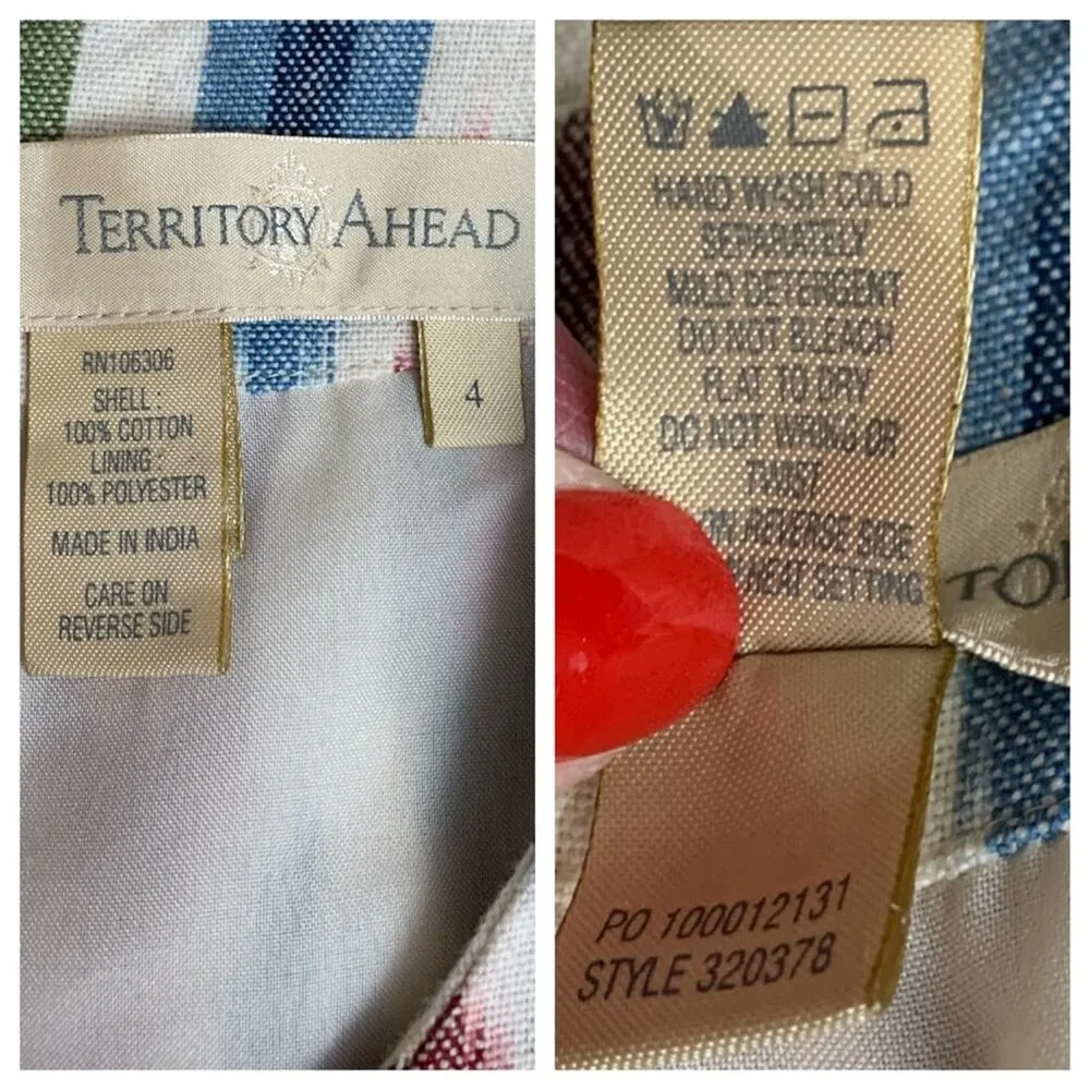 The Territory Ahead Women's Cream Orange Classic iKat Sheath Dress Size 4 - Image 10