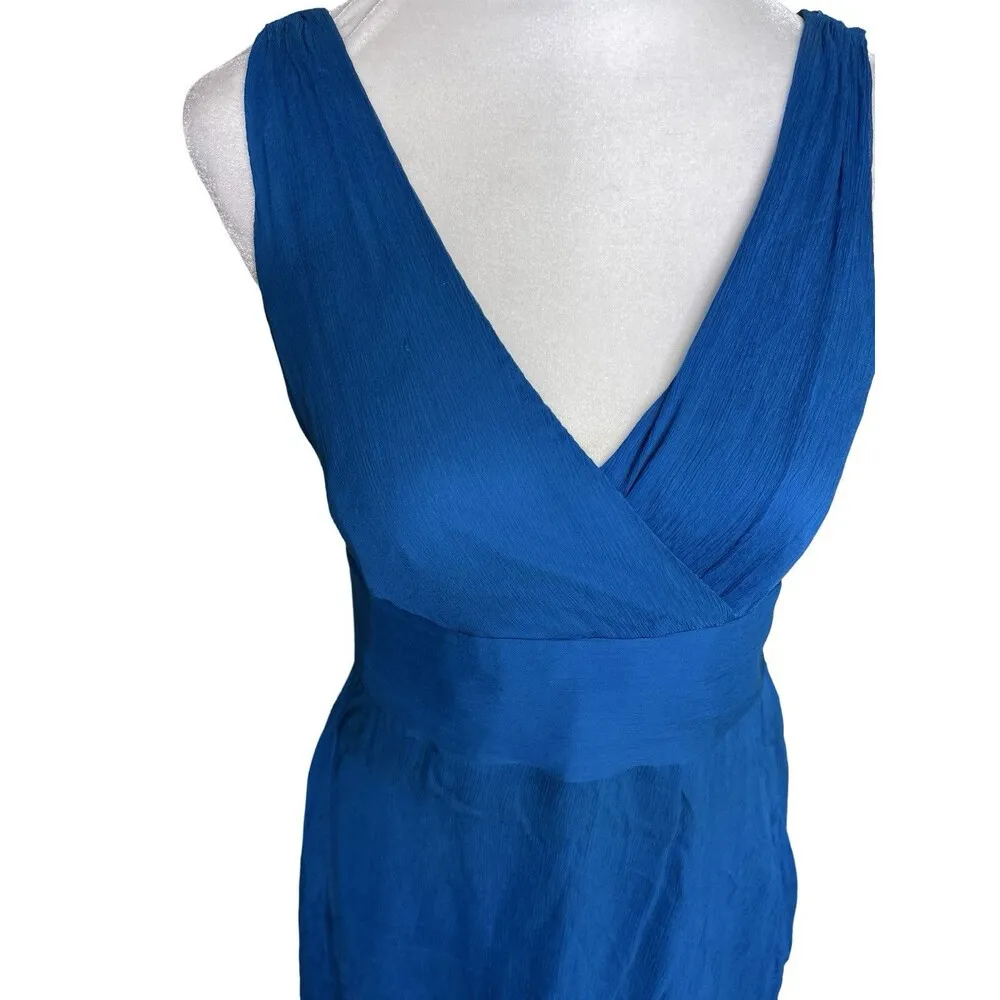 Womens Size 4 J. Crew RN77388 Deep Ocean Blue 100% Silk Bridesmaid Dress - Image 7