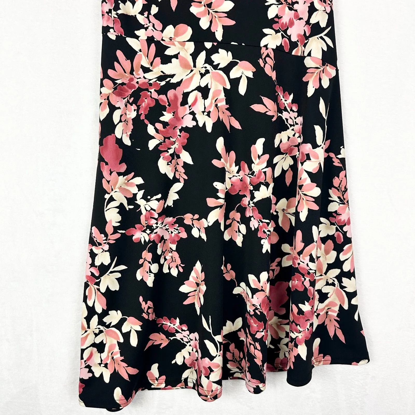 Vintage Byer Too Floral Midi Dress Size Small 90s Y2k Drop Waist Retro Feminine Black - Image 5