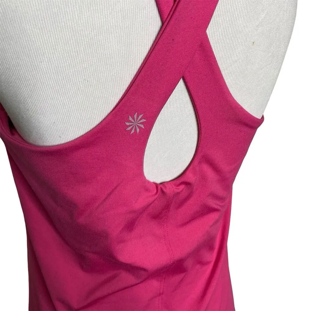 Athleta Pink Sleeveless Racerback Quick Dry Conscious Tennis Dress Size Small - Image 7