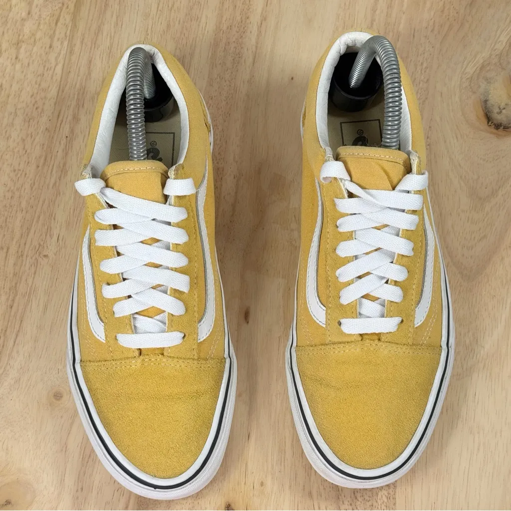 Vans Old Skool Canvas Suede Low Top Sneakers Mustard Yellow 6 Men 7.5 Women - Image 4
