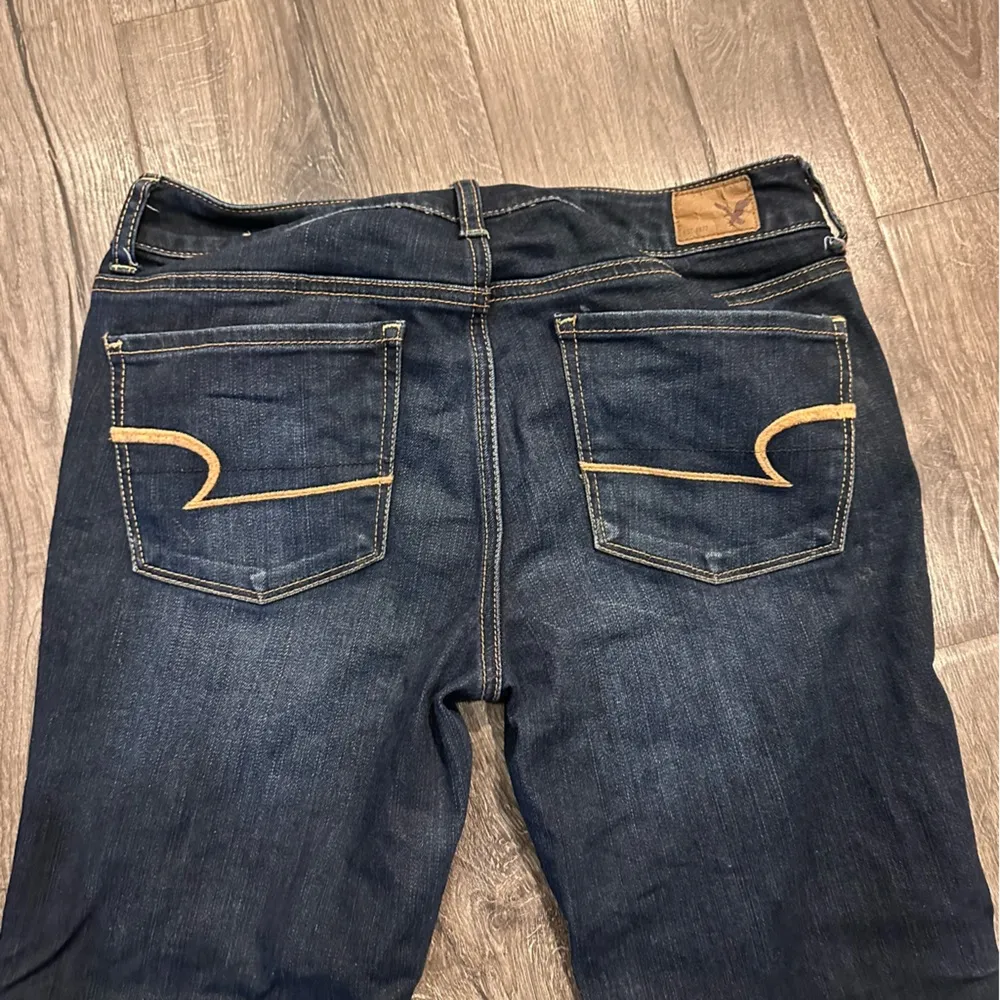 American Eagle Womens Jeans Super Stretch 4 L Long Dark Wash Low Rise Skinny - Image 10