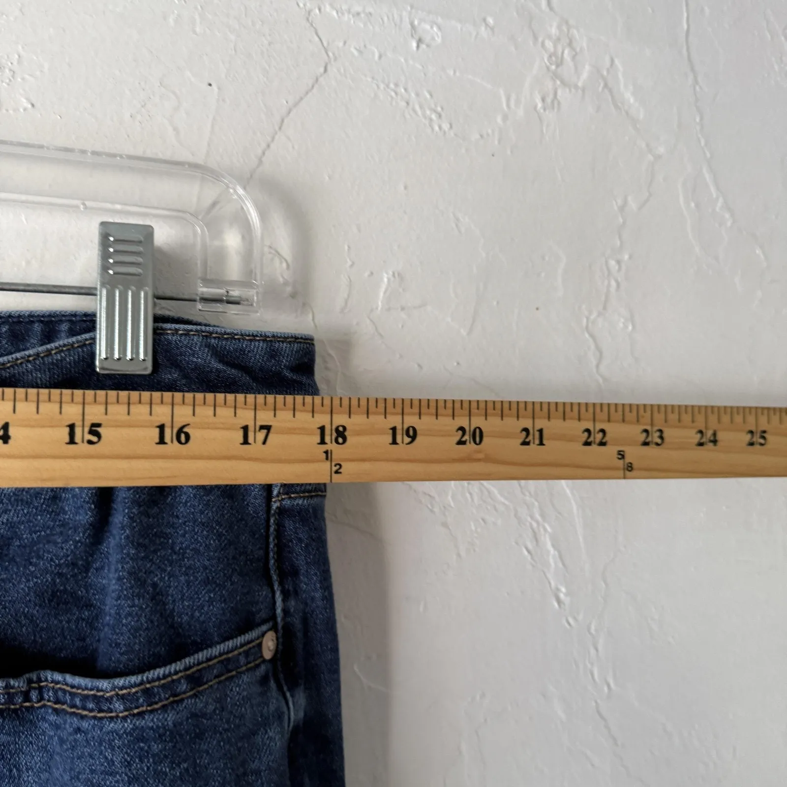 Seven7 Jeans Womens 14 Blue Slim Straight Denim Dark Wash Stretch Classic Pants - Image 3