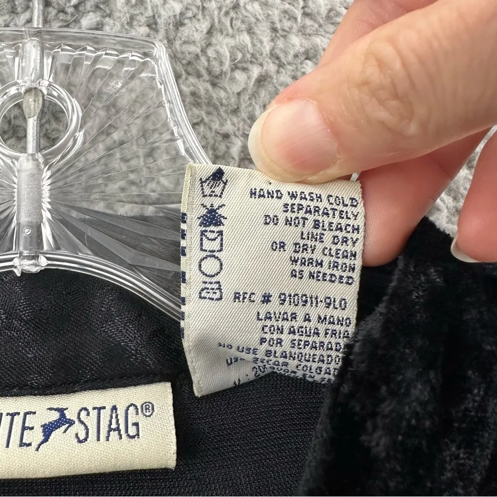 Y2K  Crushed Velvet Black Button Up Top Goth Whimsigoth Grunge Witch L - Image 4