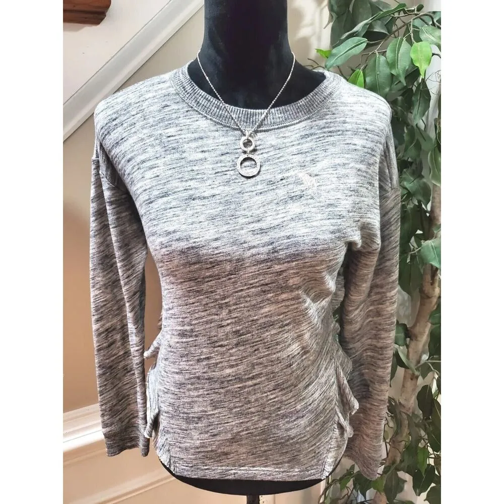 Abercrombie Women's Gray Cotton Round Neck Long Sleeve Pullover Knit Sweater S - Image 13