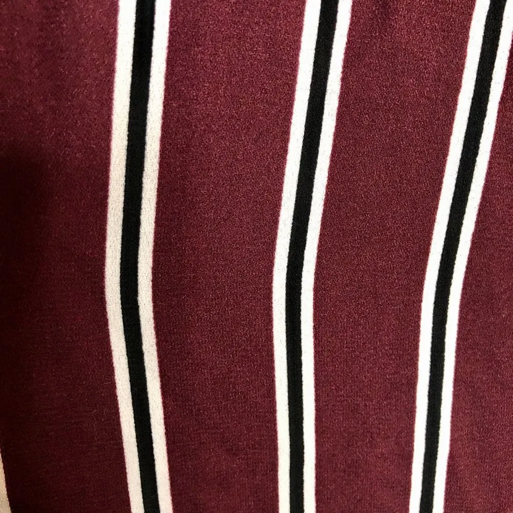 Vero Moda Maroon Striped Shift Dress - Image 6