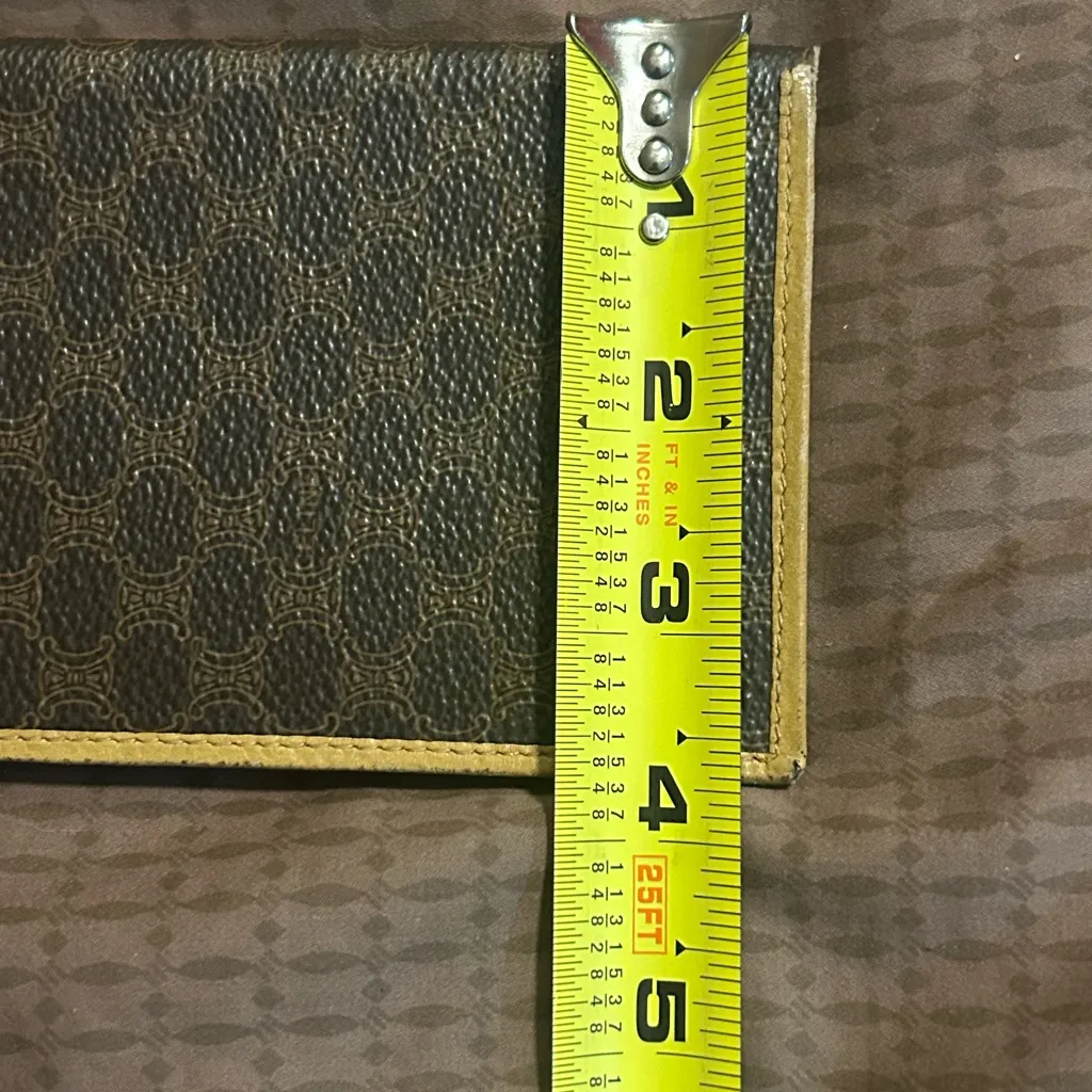 vintage Celine Macadam canvas long bifold wallet with leather trim. - Image 15