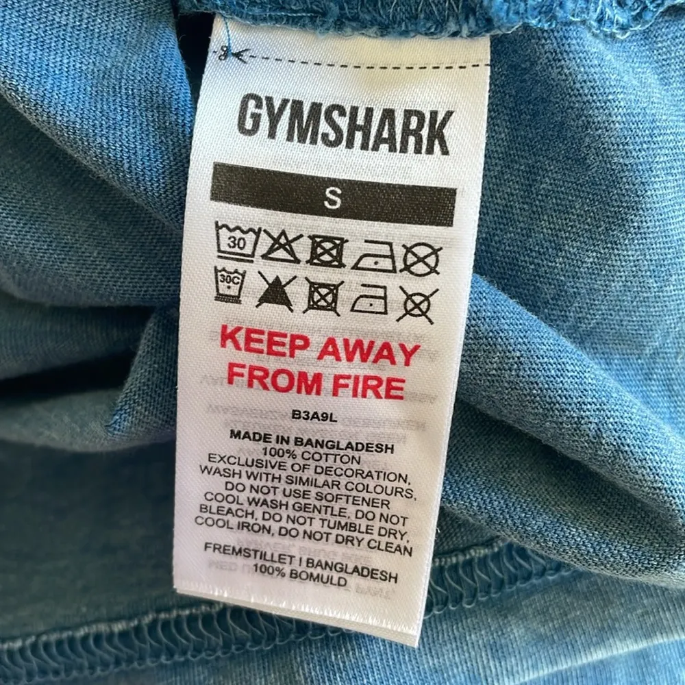 Acid Wash Blue Gymshark Long Sleeve Tee - Image 7