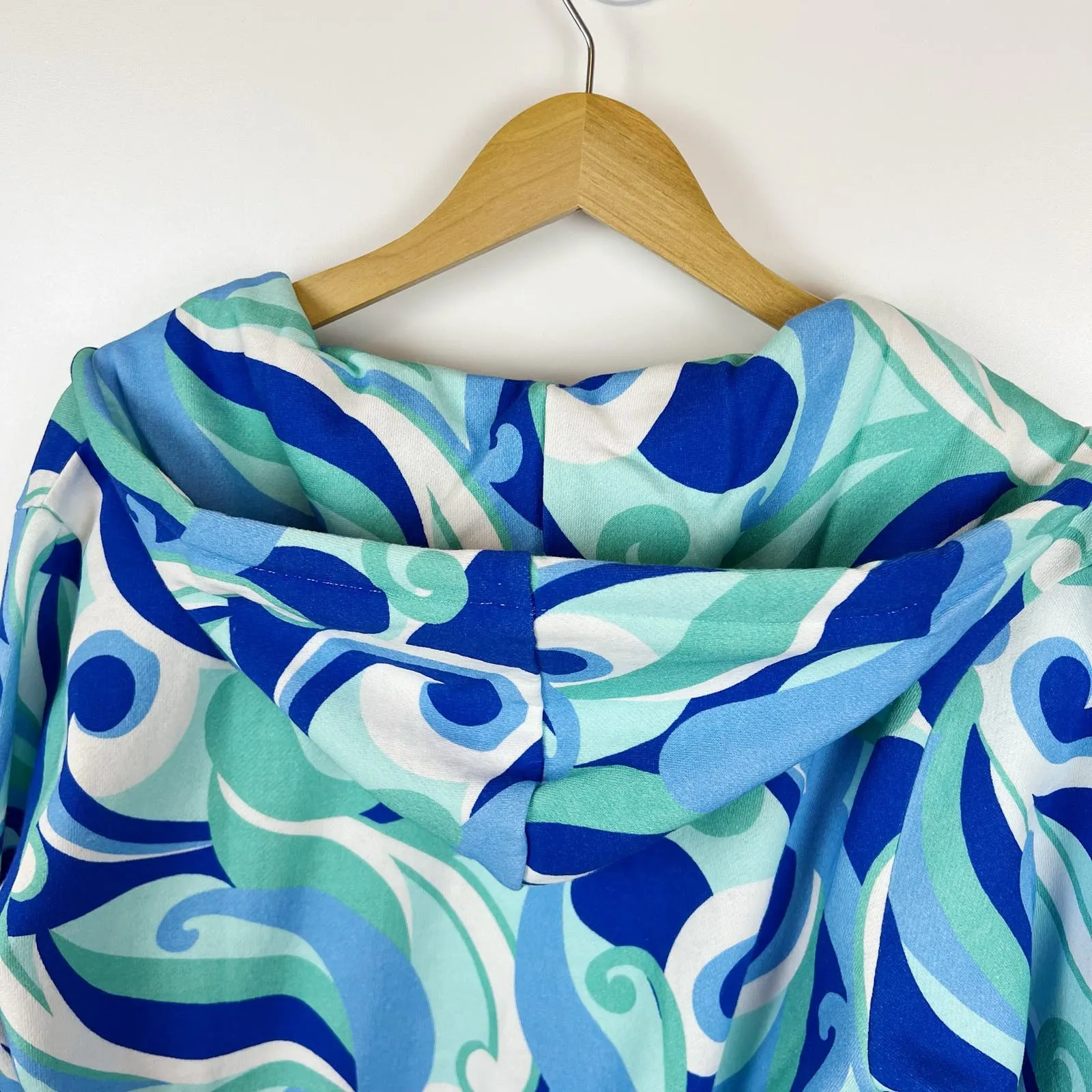 NWT Hill House The Allie Zip-Up in Ocean Kaleidoscope Sz‎ S Hippie 70s Colorful - Image 8