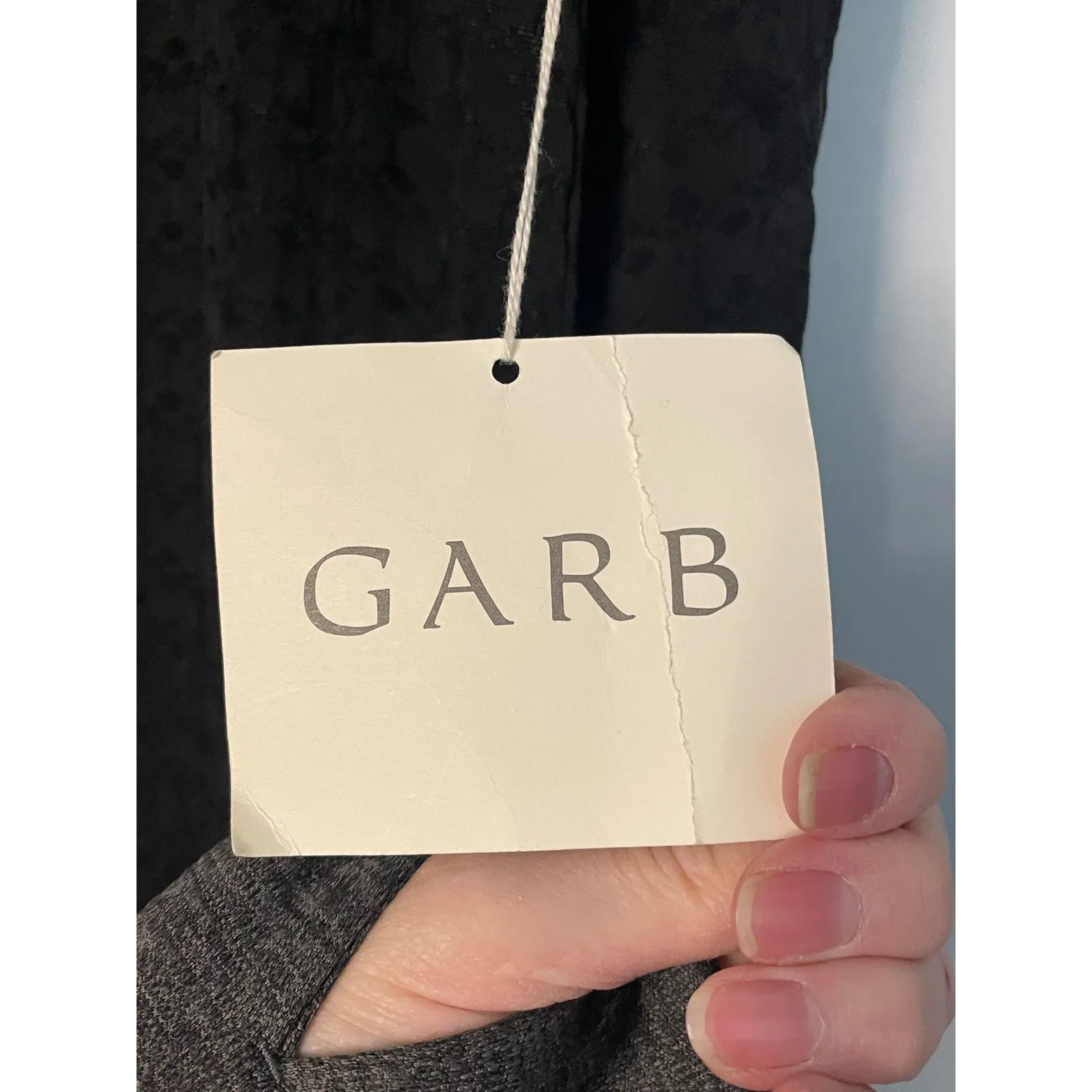 Garb Black Textured Long Sleeve Midi Dress Size Medium Style 1995 Made in USA - Image 5