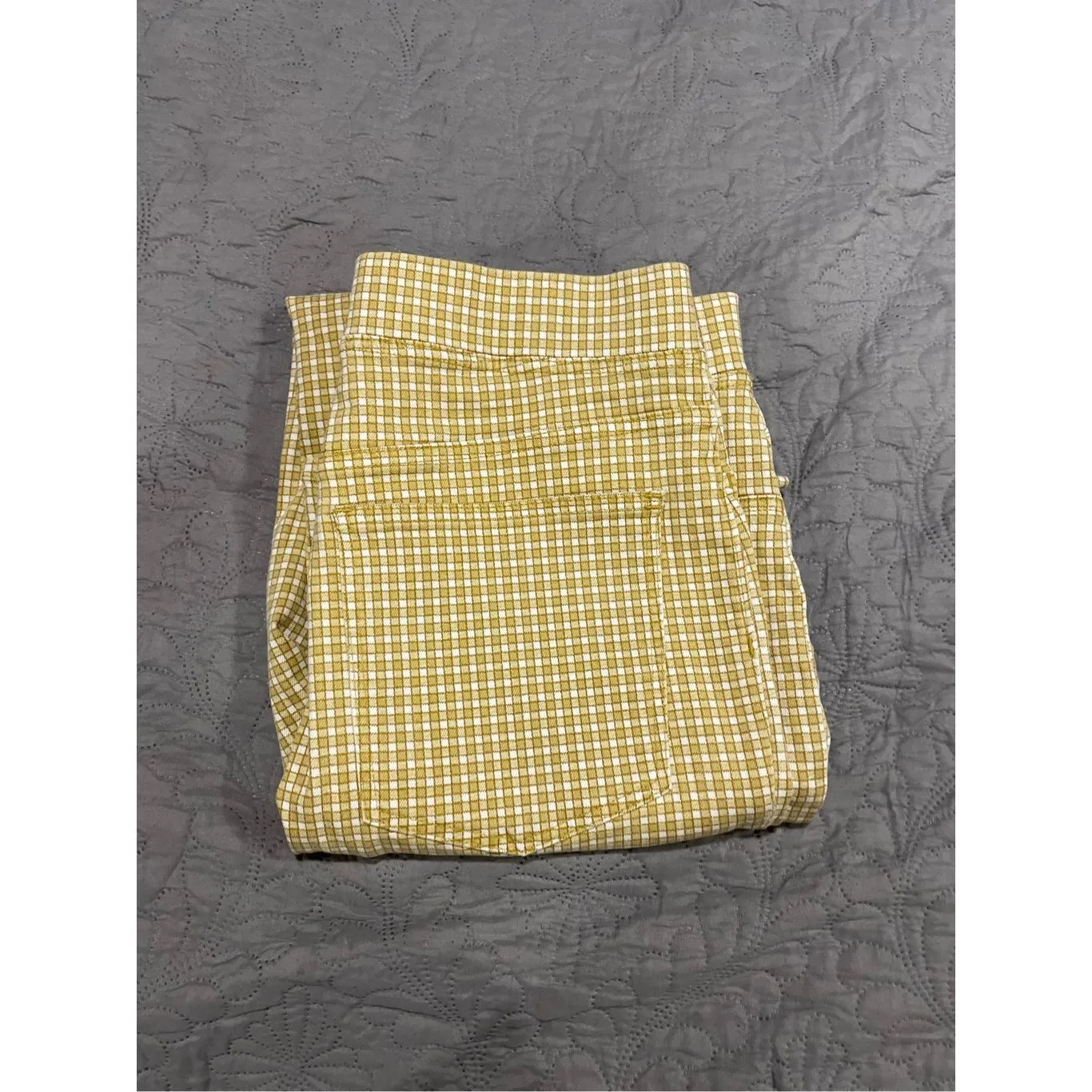 Madewell Yellow and White Plaid Pull On Pants 30” - Image 10