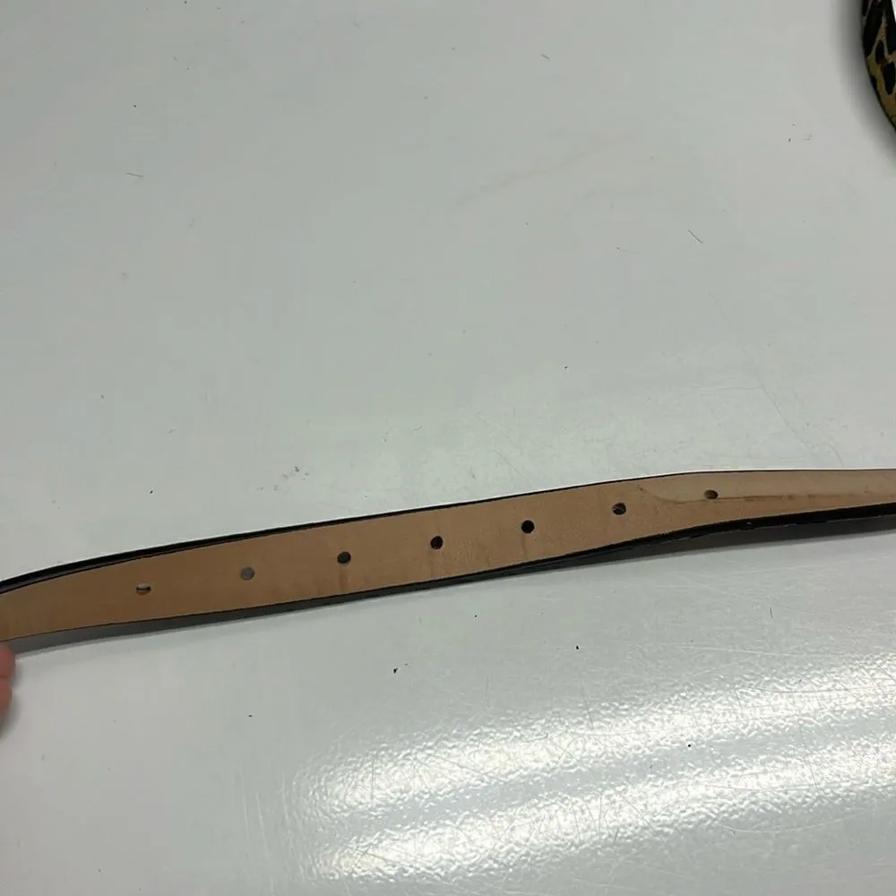 Royal Albartross Women’s Leopard Animal Print Hair Textured Adjustable Belt Med Brown - Image 10