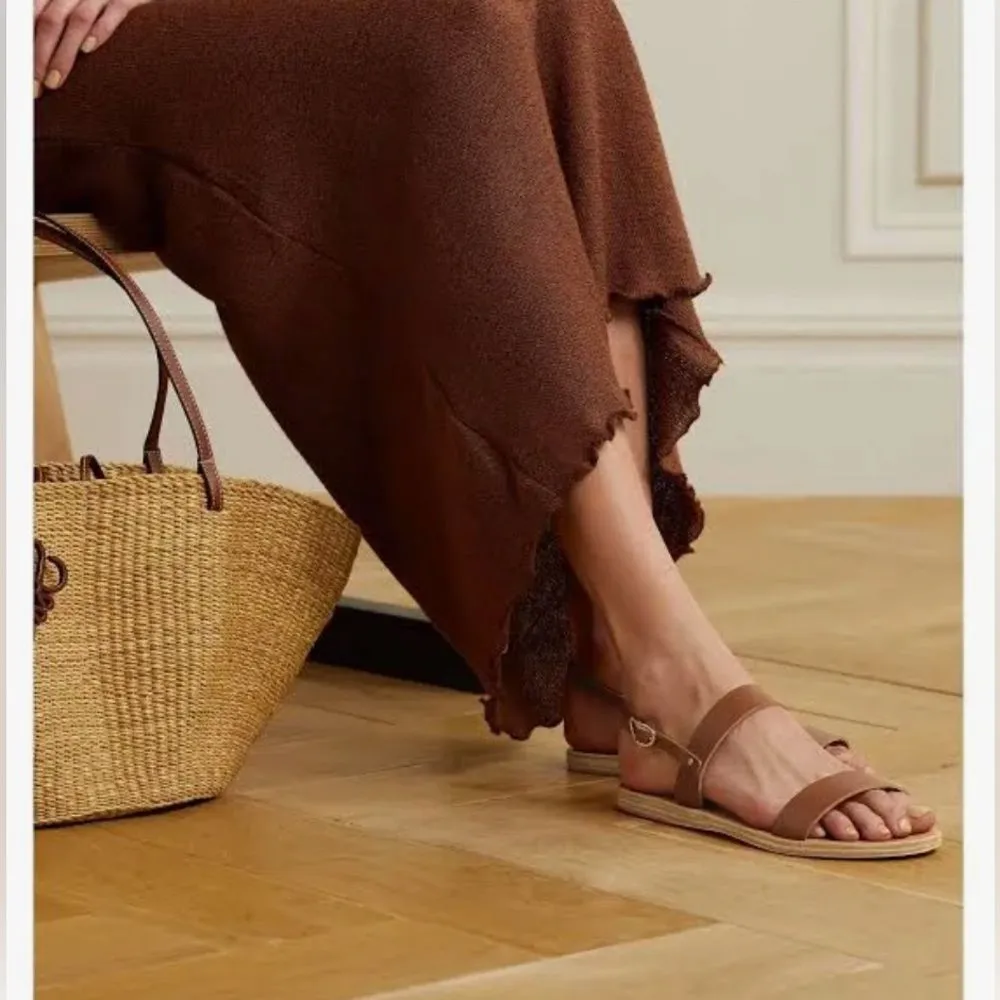 Ancient Greek Sandals Clio Brown Leather Sandals Size 36 US 6 VGUC - Image 2