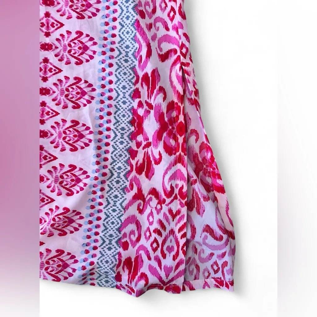 Oscar de la Renta Pink Label Kaftan Resort Lounge Maxi Caftan Zipper & Pockets - Image 3