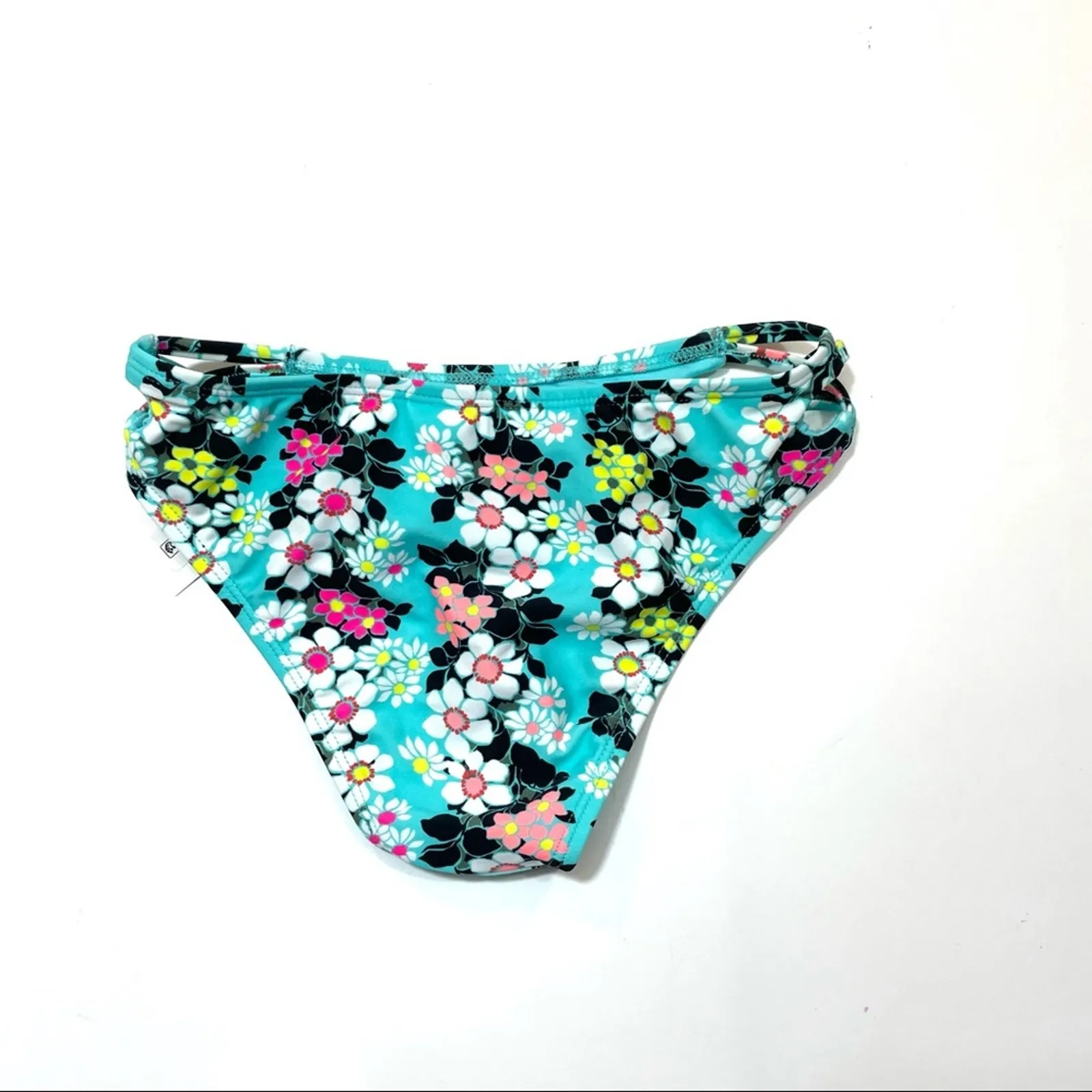 California Waves Floral Strappy Bikini Swim Bottom - Image 7