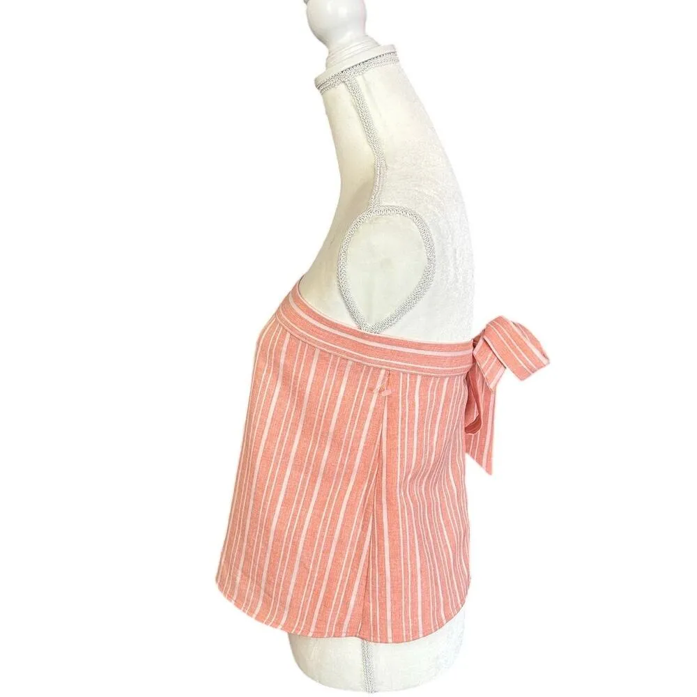 Revolve Superdown Hannah Tie Bow Back Crop Top Pink White Stripe Size Medium - Image 4