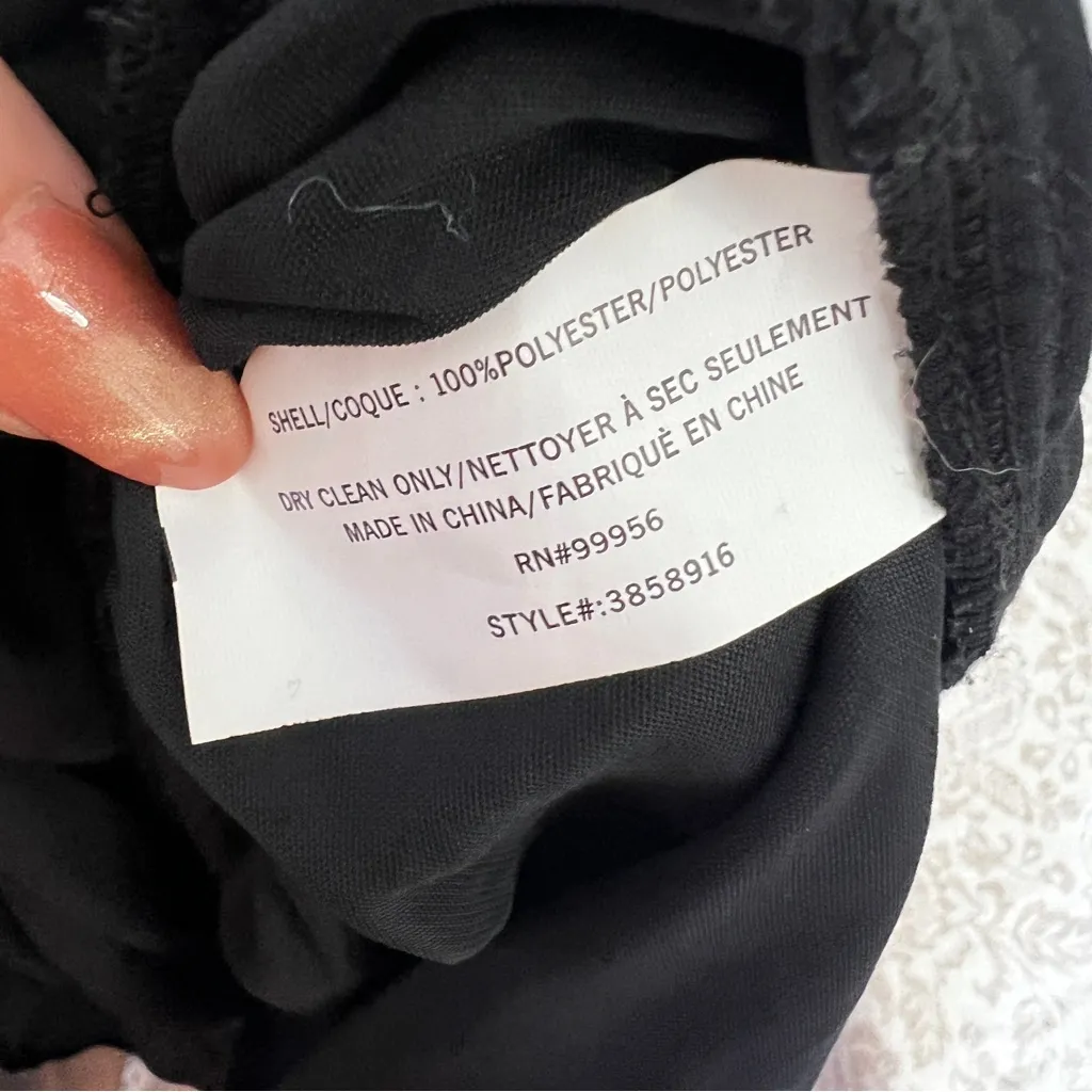 Shoshanna Black Velvet Lace Trim Long Sleeve Dress Size 12 - Image 10