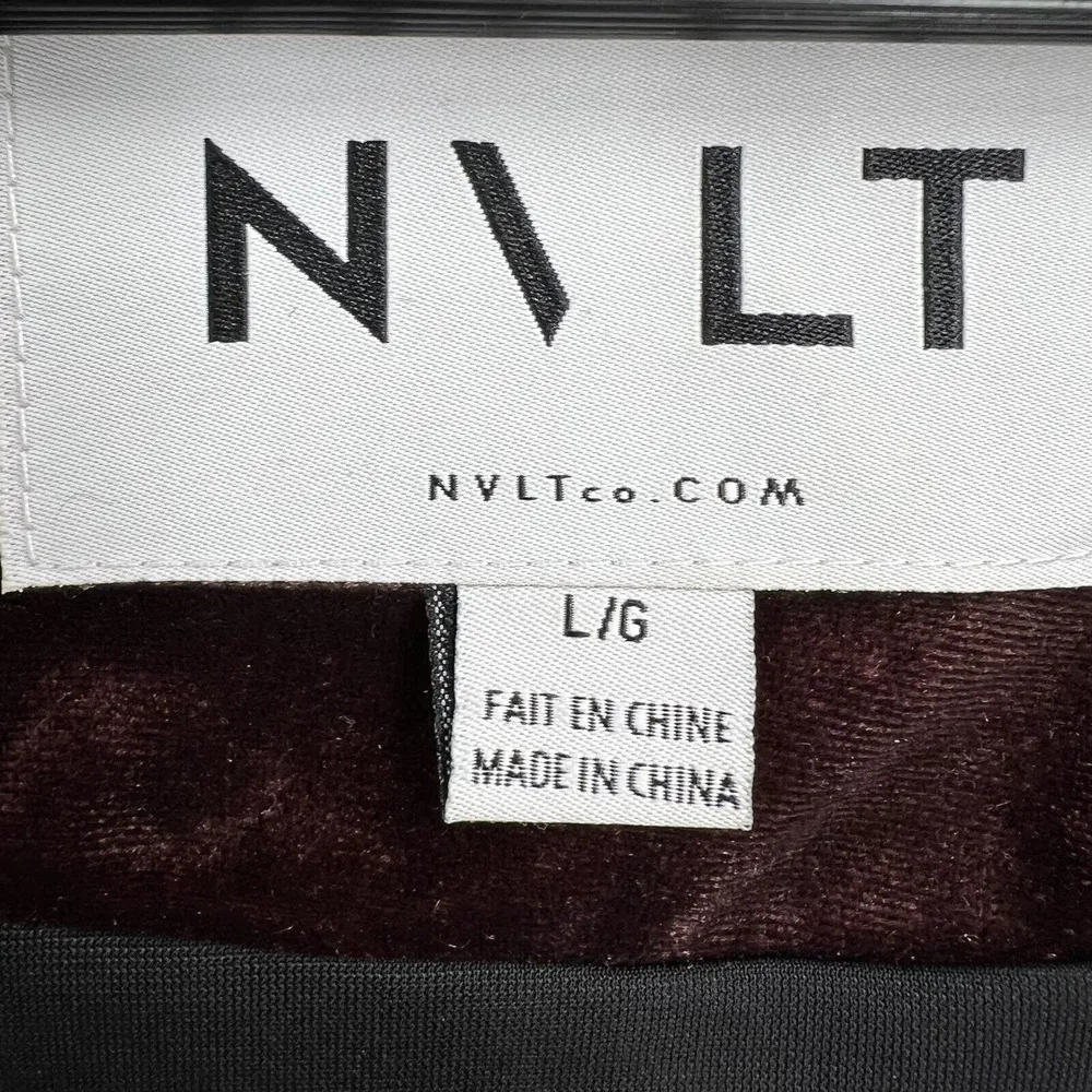 NVLT Bomber Jacket Brown Velvet Madeira Soft Girl Minimalist Outerwear Y2K Large - Image 8