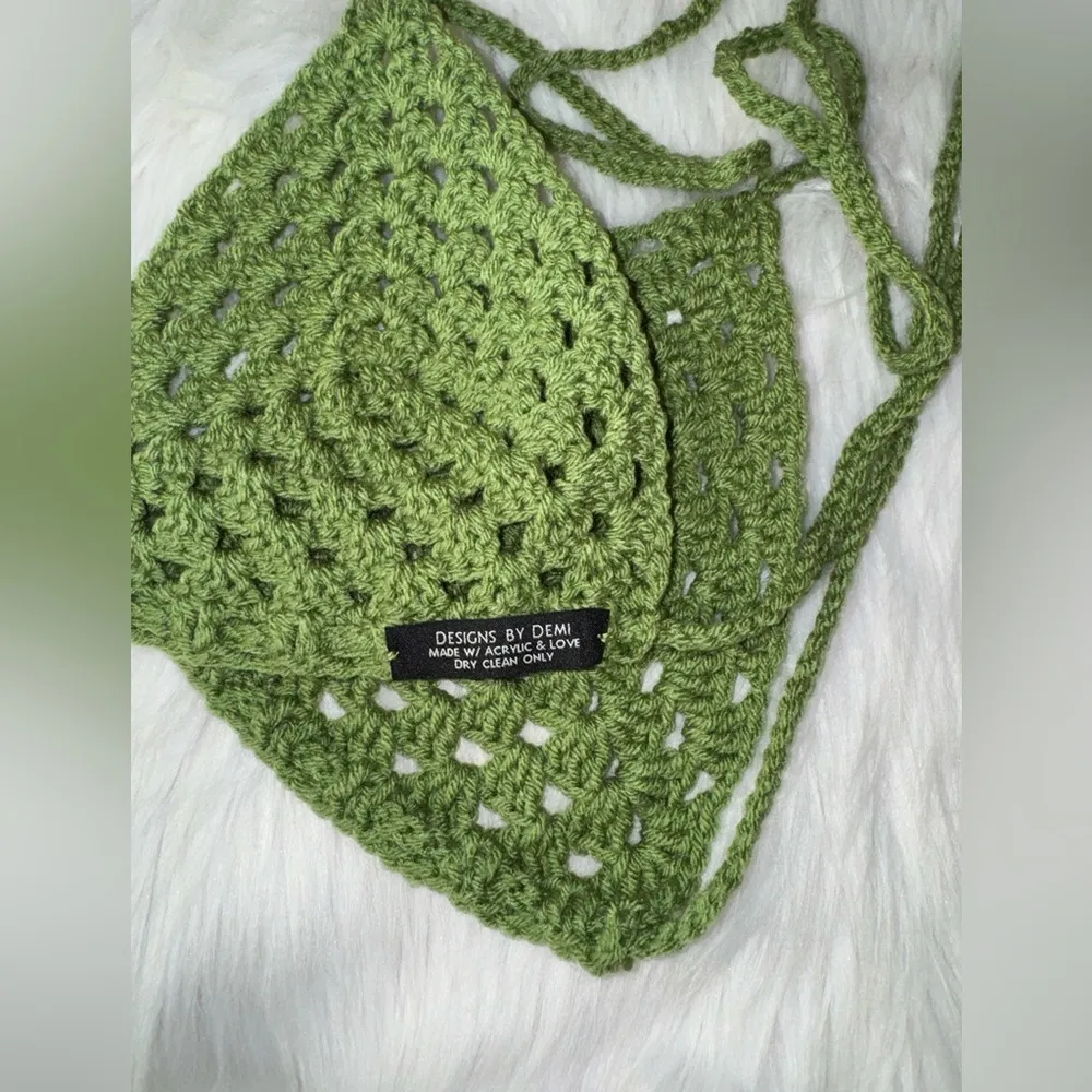 Handcrafted Crocheted Bikini Top Green Size undefined - Image 5