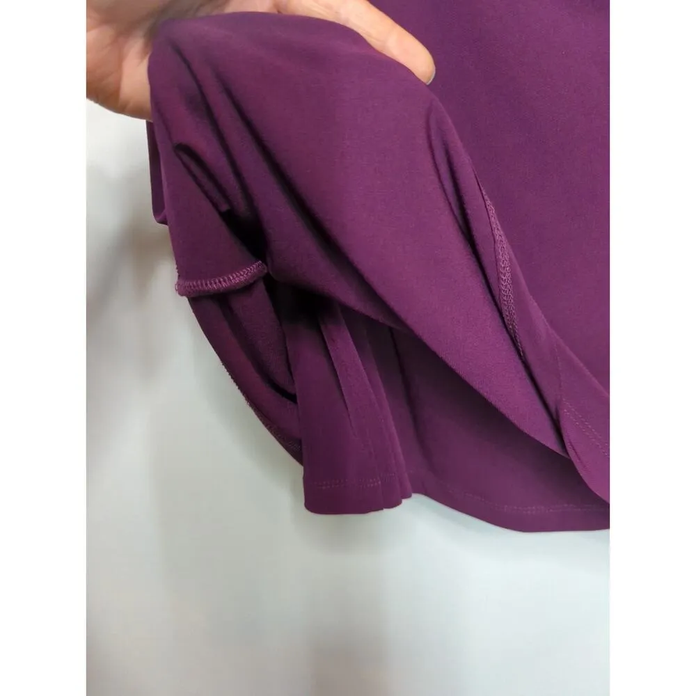 Lauren Ralph‎ Lauren Purple Ruched Jeweled Neck Midi Sheath Dress Size 12 - Image 6
