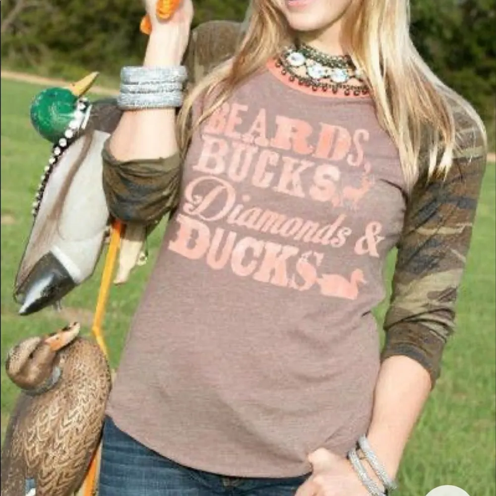 Atx Mafia Beards, Bucks, Diamonds, & Ducks Camo Raglan Tee Small - Image 2