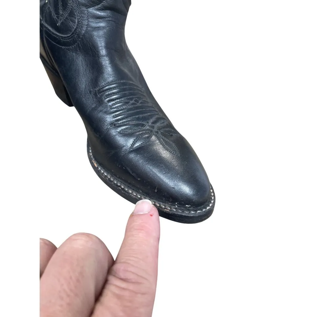 Justin Boots Womans Vintage Black Leather Western mid Calf Boots 6.5B SKU 9561 - Image 14