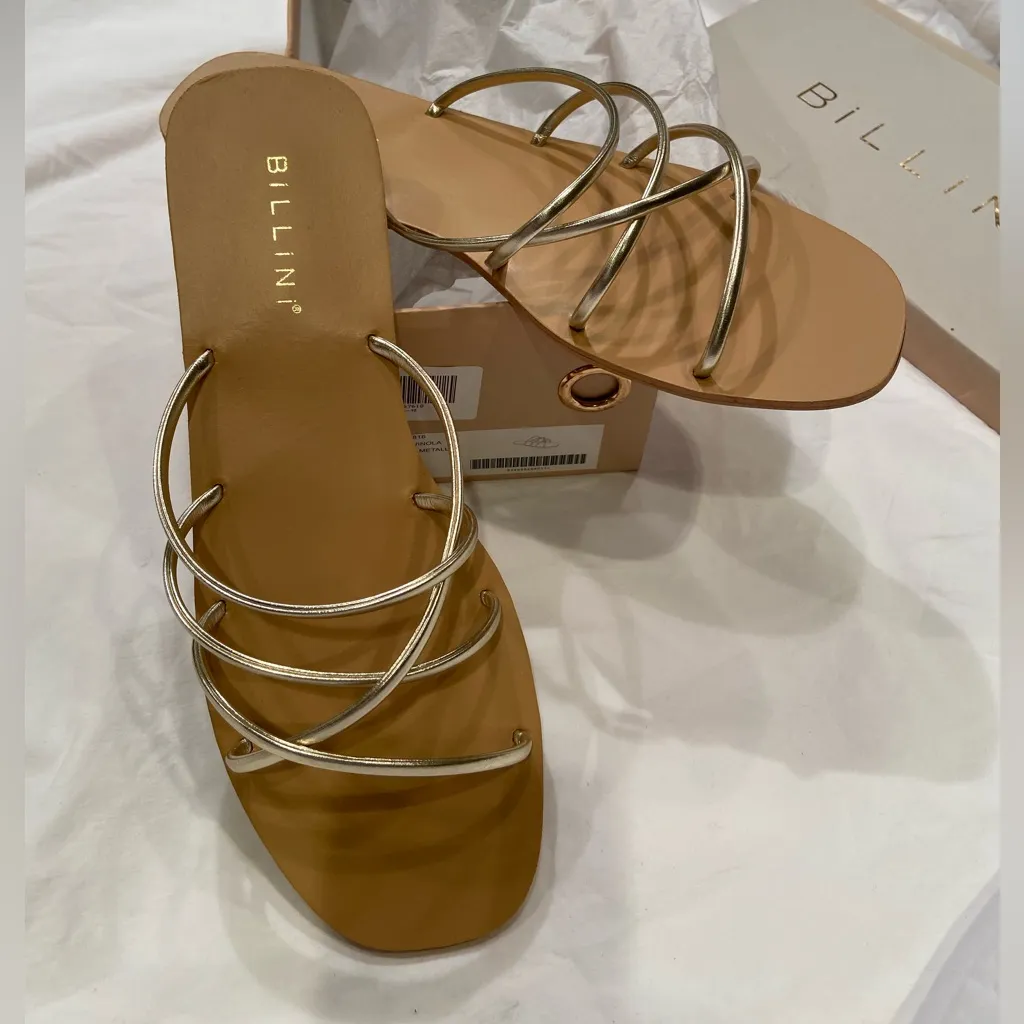 NWT, Billini Strappy sandals,‎ Gold Metallic,size 10 - Image 5