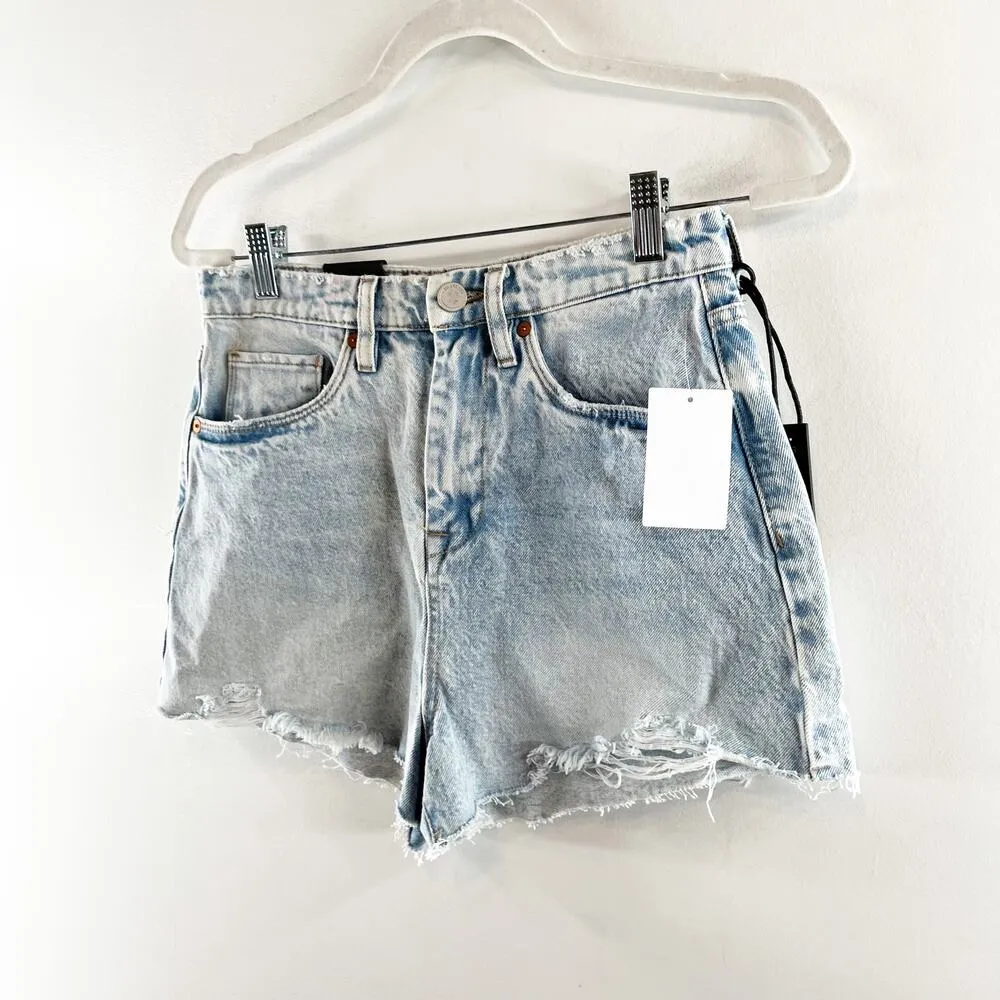 Blank NYC The Reeve Ultra High Rise Jean Distressed Cutoff Shorts Blue 27 - Image 9
