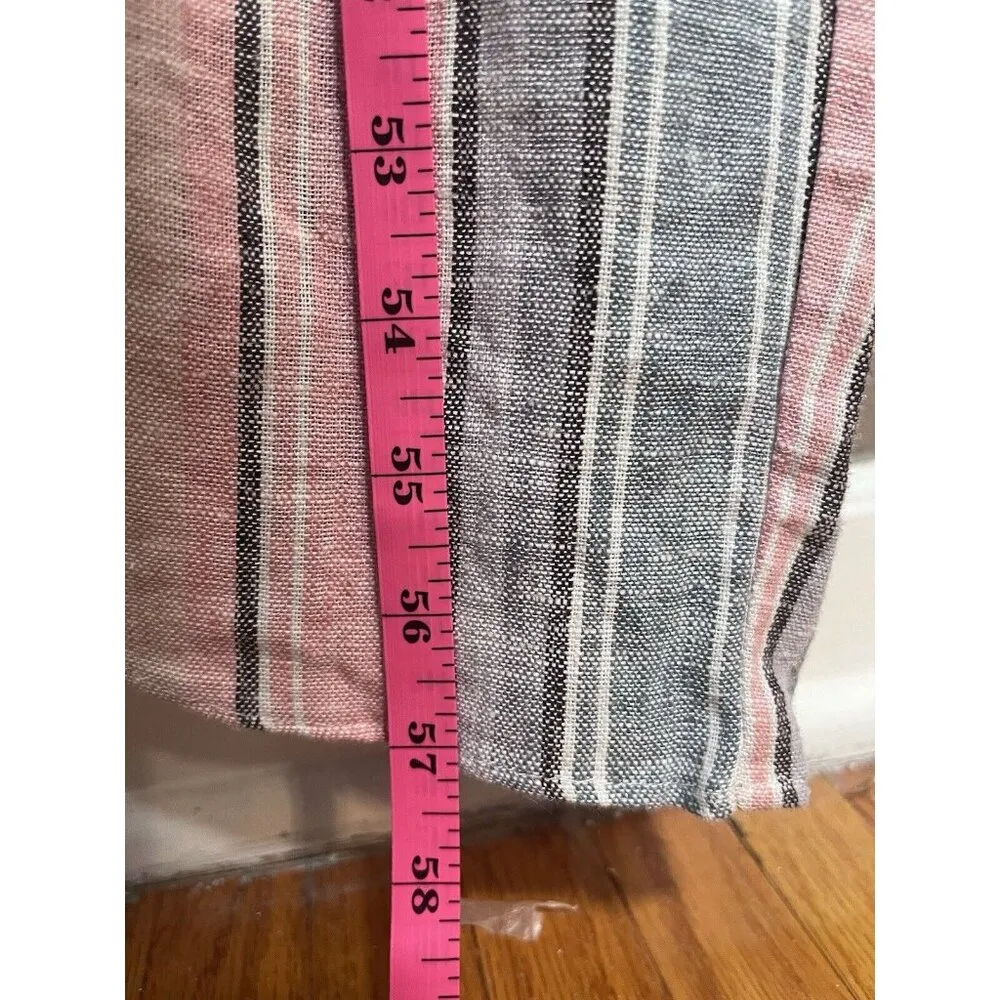 Anthropologie Drew Emerson Jumpsuit Size Large Strapless Tulip Hem Linen Blend - Image 4