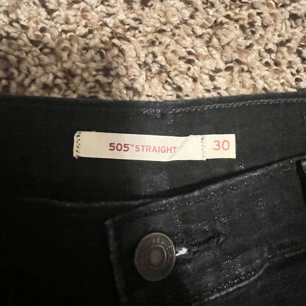 Levi's 505 Classic Dark‎ Wash Straight Jeans Casual Stretch Denim Pants Size 30 - Image 6