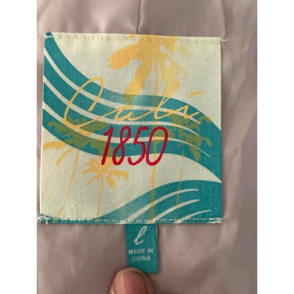 Cali 1850 Womens Bomber Jacket Large Pink White Black Faux Fur - Image 5