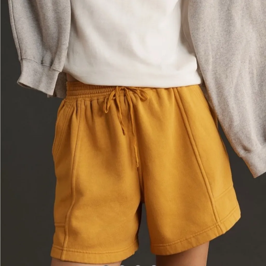 Daily Practice by Anthropologie Yellow Seamed Lounge Shorts Comfy Cozy Size XL - Image 2