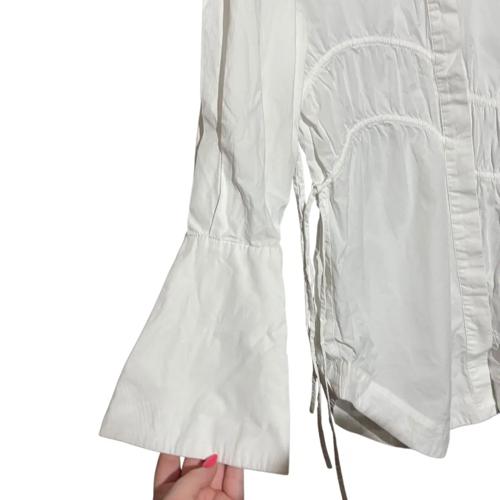 Suboo Sia Drawcord Shirt White Button Down Long Sleeve 100% Cotton Size XS‎ - Image 8