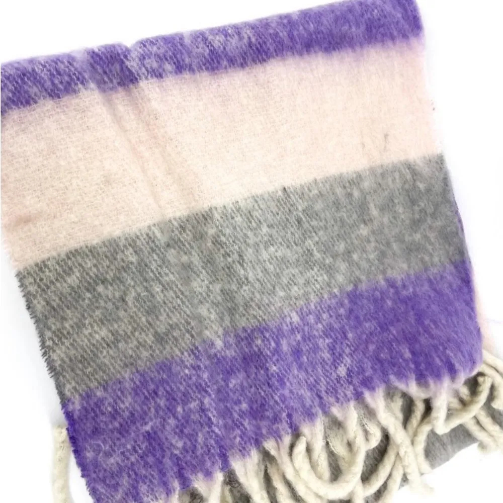 New oversized Multi Stripe fringe Scarf - Image 5