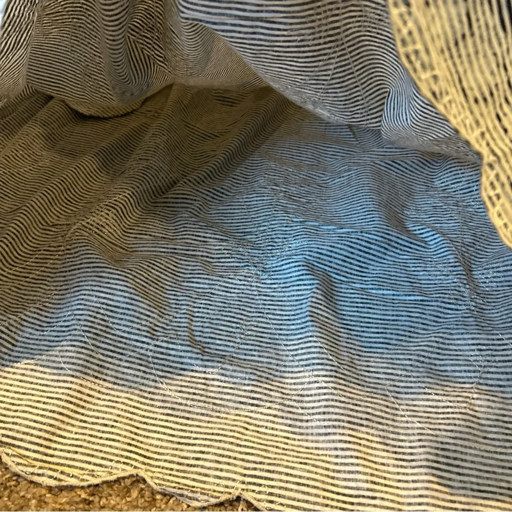 NY Collection Women’s Black White Striped Embroidered design Skirt Sz 6 - Image 4