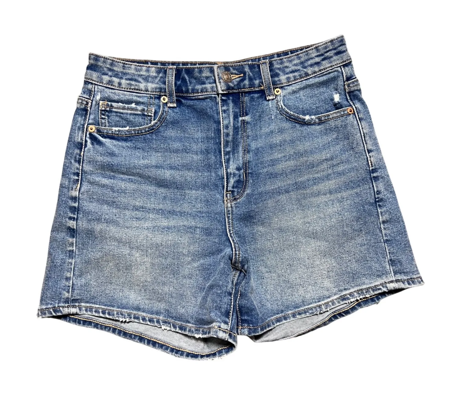 American Eagle Womens Size 4 Highest Rise Baggy Denim Jean Shorts Blue Casual - Image 1