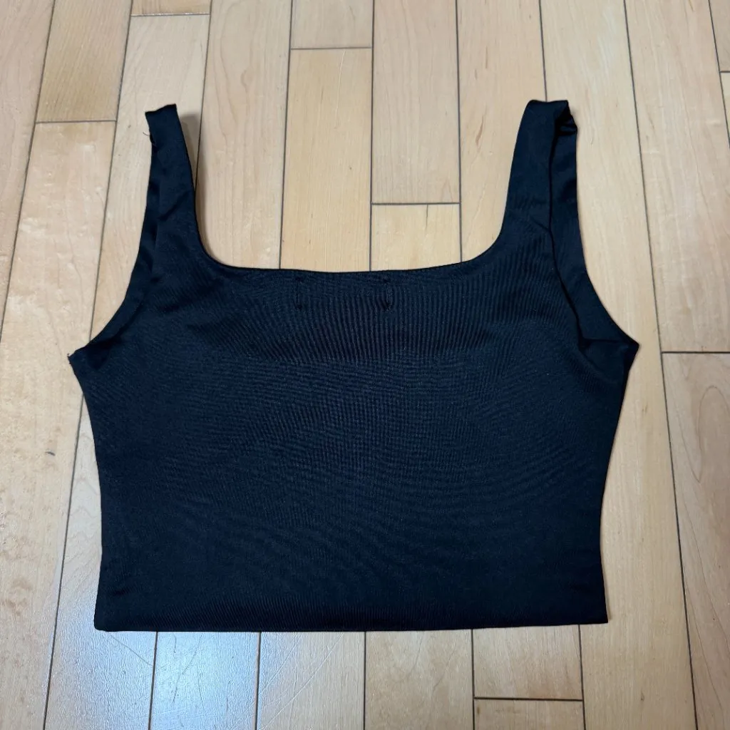 Sorella Double Layer Crop Tank Top Size Small Black Bralette - Image 5