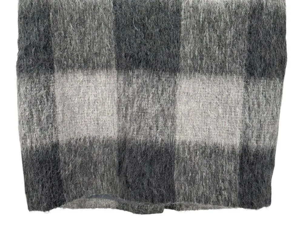 Talbots Petites Wool Blend Buffalo Plaid Grey Mini Skirt Gray size 4P - Image 4