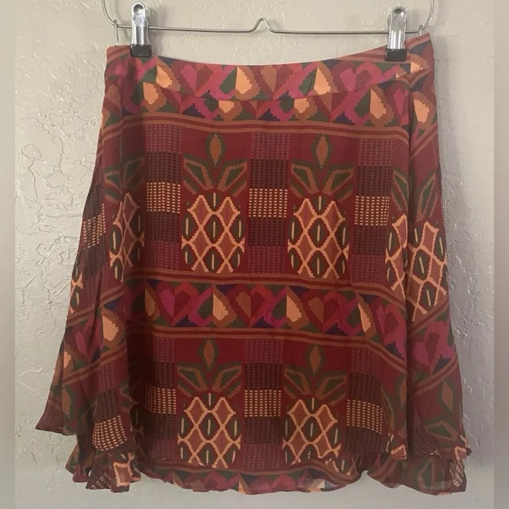 Anthropologie Farm Rio sheer skirt Sz M Multicolor pineapple NWT Red Size M - Image 15